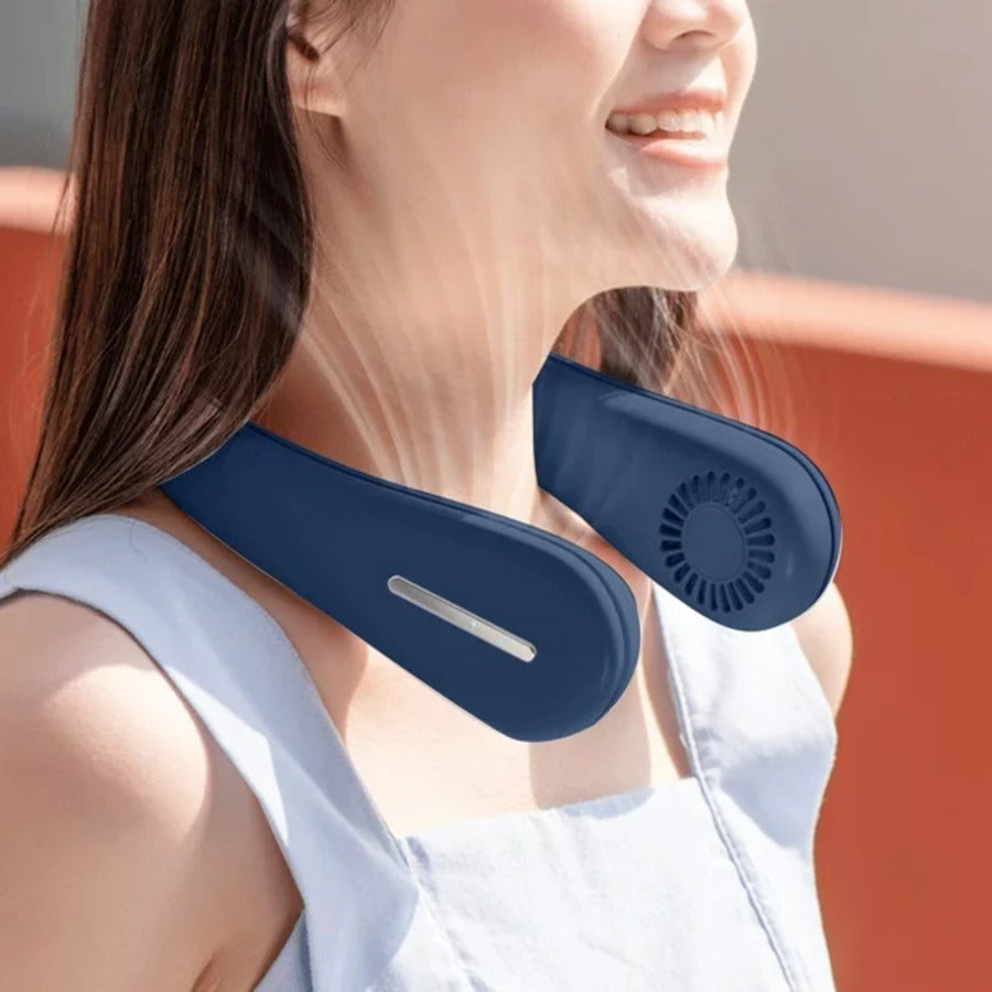 Ventilador portátil para cuello, flujo de aire 360° ajuste de 3 velocidades