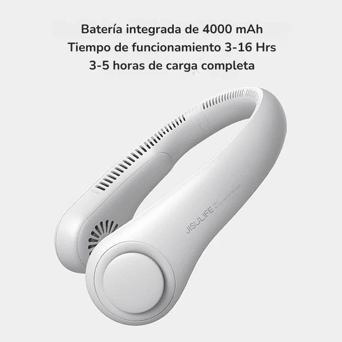 Ventilador portátil para cuello, flujo de aire 360° ajuste de 3 velocidades